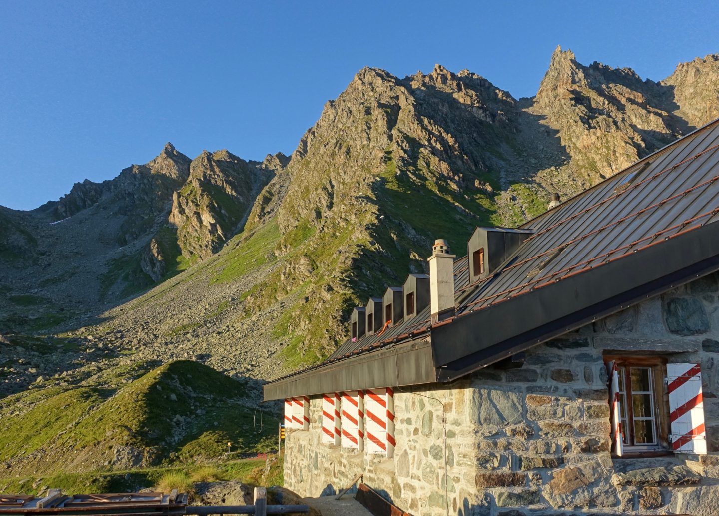 A mountain hut on the mont blanc to matterhorn trek