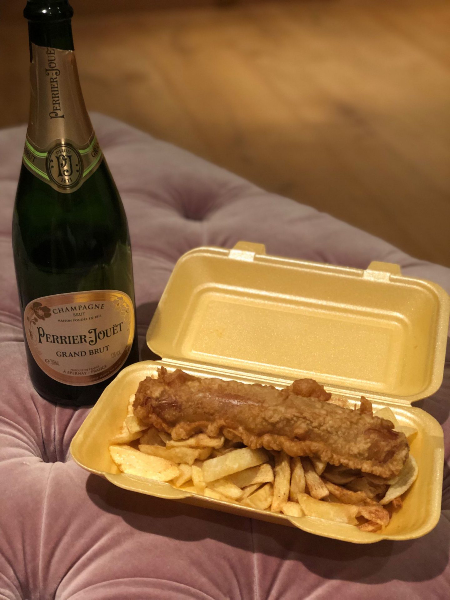 champagne fish chips