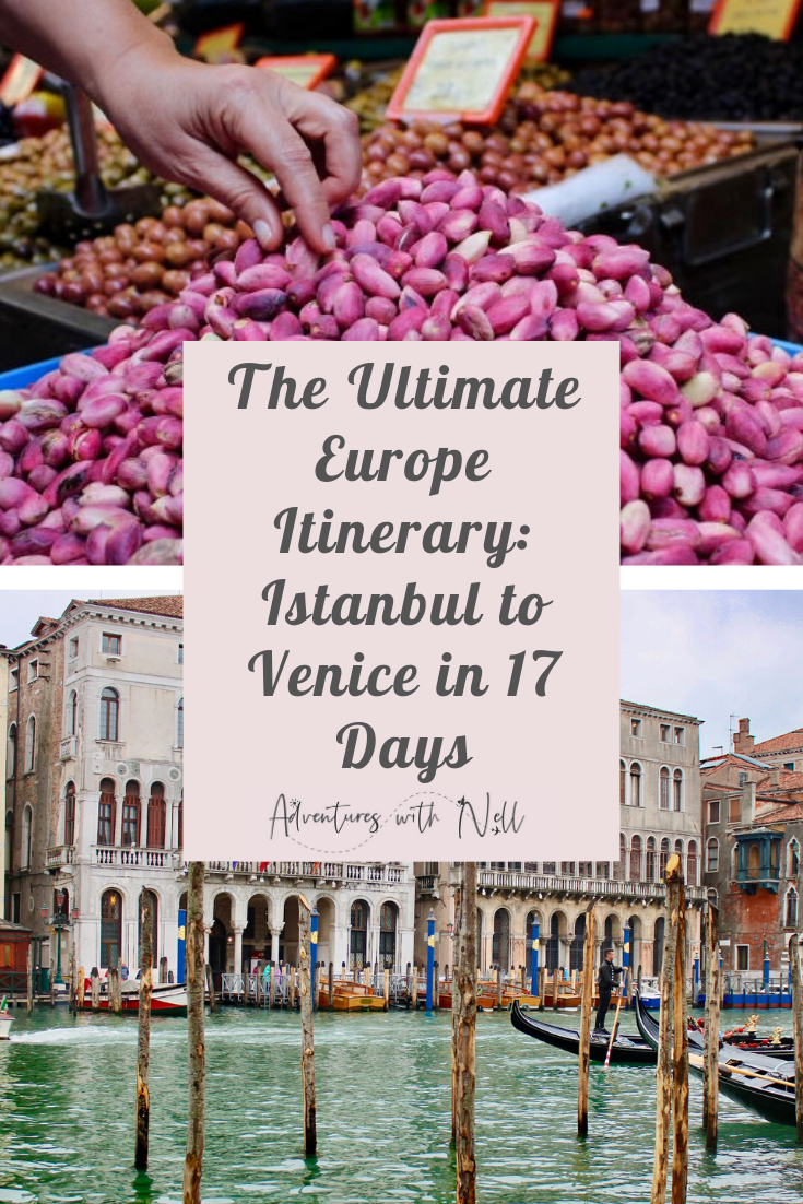 A 17 day itinerary taking you from Istanbul to Venice via the Balkans. Includes Turkey, Sofia (Bulgaria), Belgrade (Serbia), Zagreb (Croatia), Ljubljana, Maribor, Kamnik and Velika Planina in Slovenia and finally Italy. Interrailing, train travel, coach travel, bus travel, Eastern Europe, multi-city, trip inspiration, bucket list, Europe route, road trip, destination guide, city guide, route map, two weeks, europe backpacking